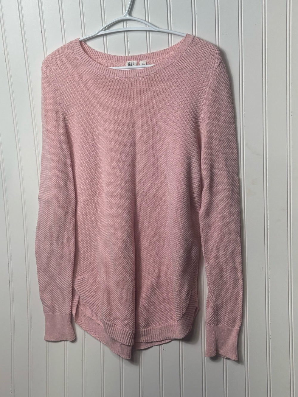 GAP Women’s Pink 100% Cotton Textured Knit Pullover Sweater Size Small